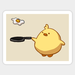 Cute Chick Fry Egg For Breakfast Sticker